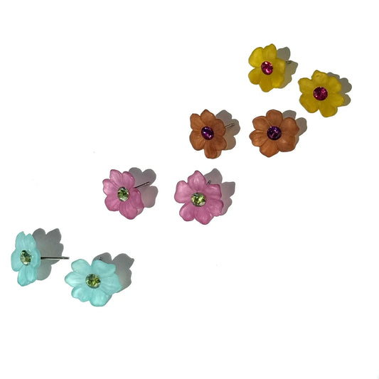 Crystal Bloom Stud Earrings - Leetie Lovendale