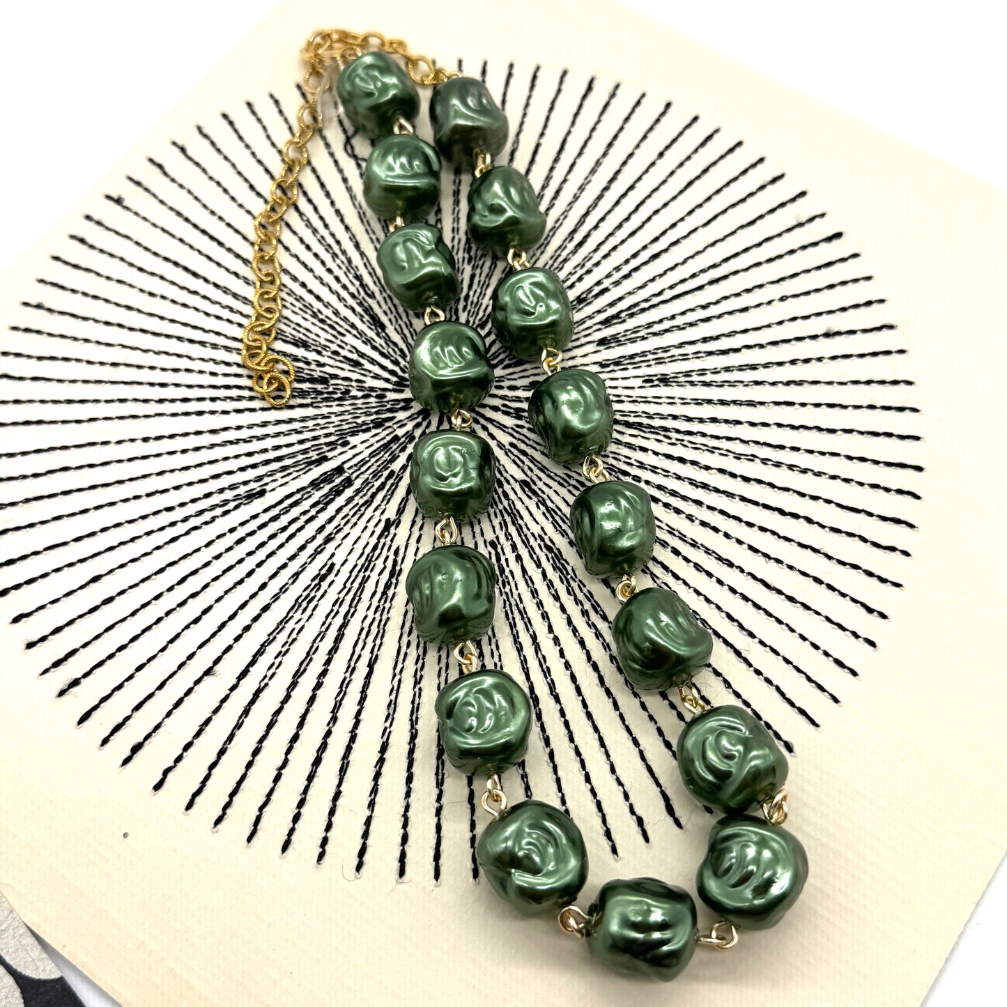 Hollow Evergreen Nugget Amelia Necklace - Leetie Lovendale