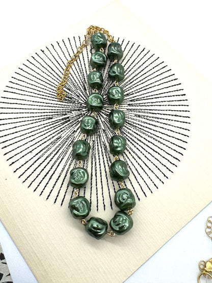 Hollow Evergreen Nugget Amelia Necklace - Leetie Lovendale
