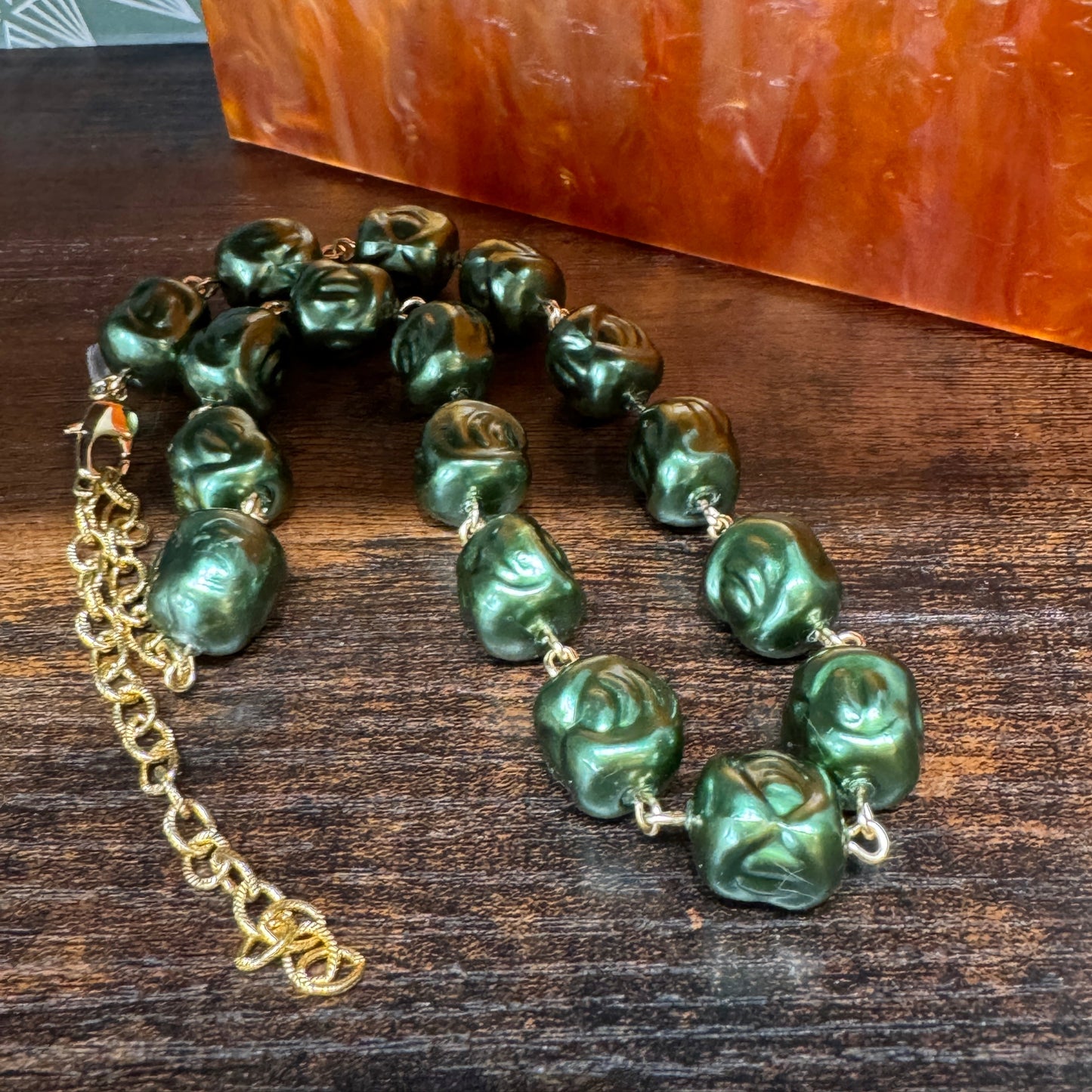 Hollow Evergreen Nugget Amelia Necklace - Leetie Lovendale