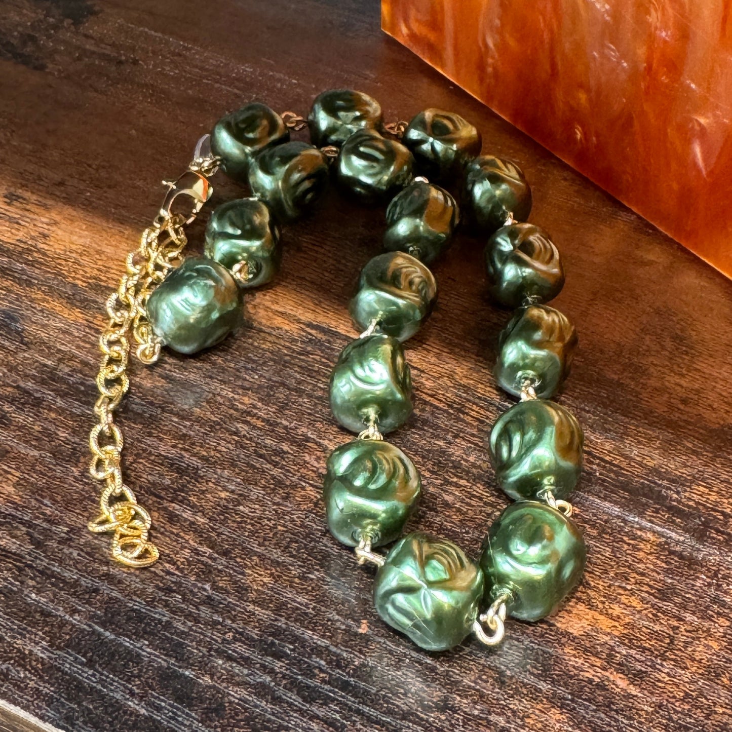 Hollow Evergreen Nugget Amelia Necklace - Leetie Lovendale