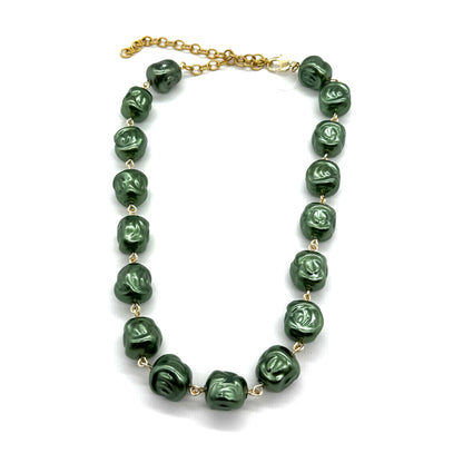 Hollow Evergreen Nugget Amelia Necklace - Leetie Lovendale