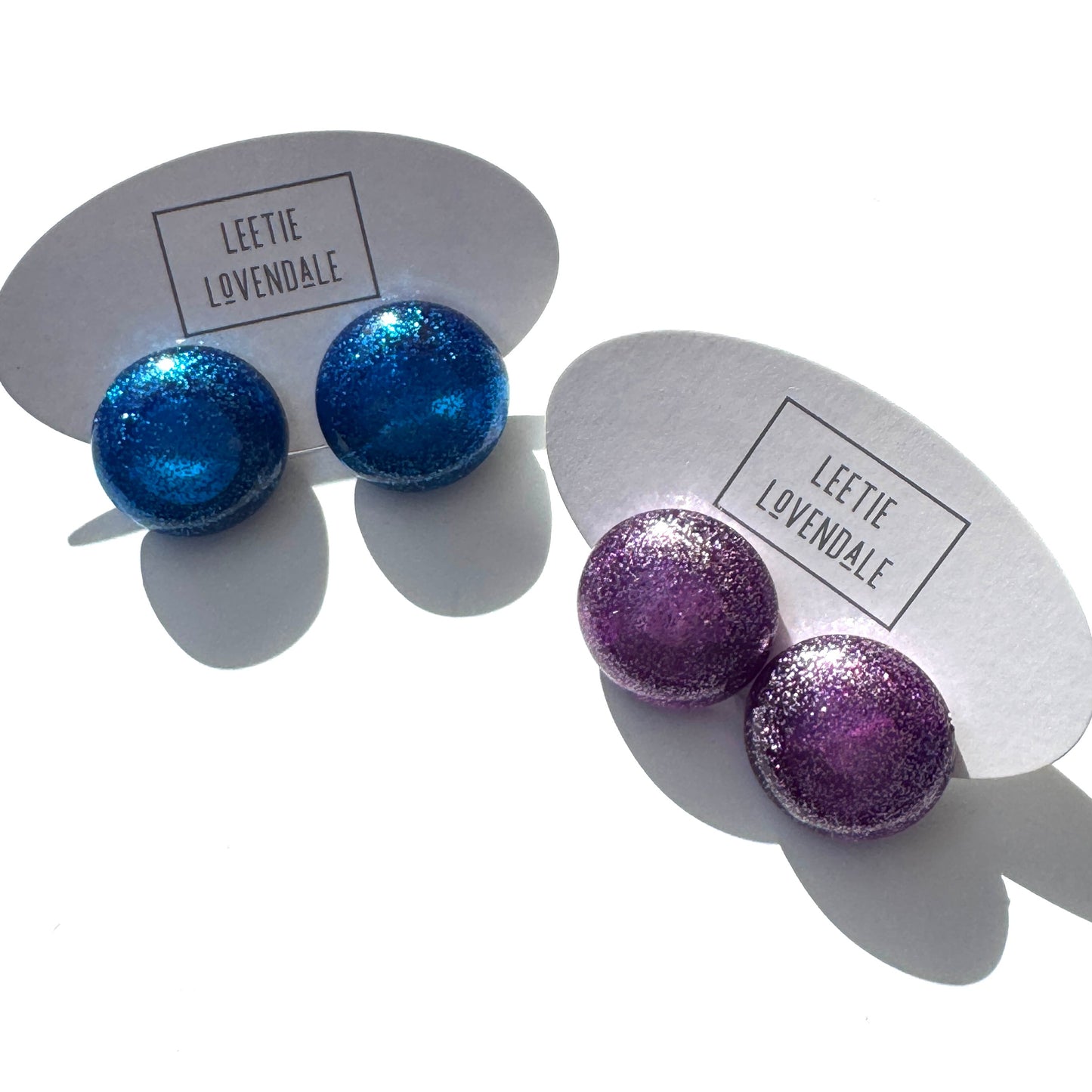 Lazerbeam Glitter Statement Stud Earrings - Leetie Lovendale