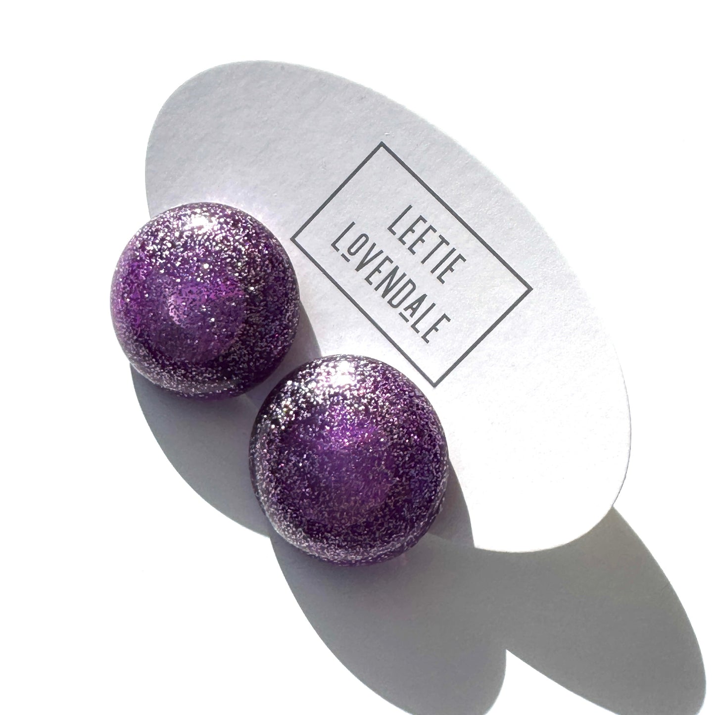 Lazerbeam Glitter Statement Stud Earrings - Leetie Lovendale