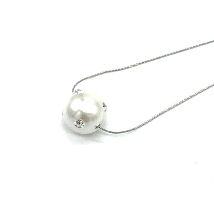 Pearl Bling Side Necklace - Leetie Lovendale