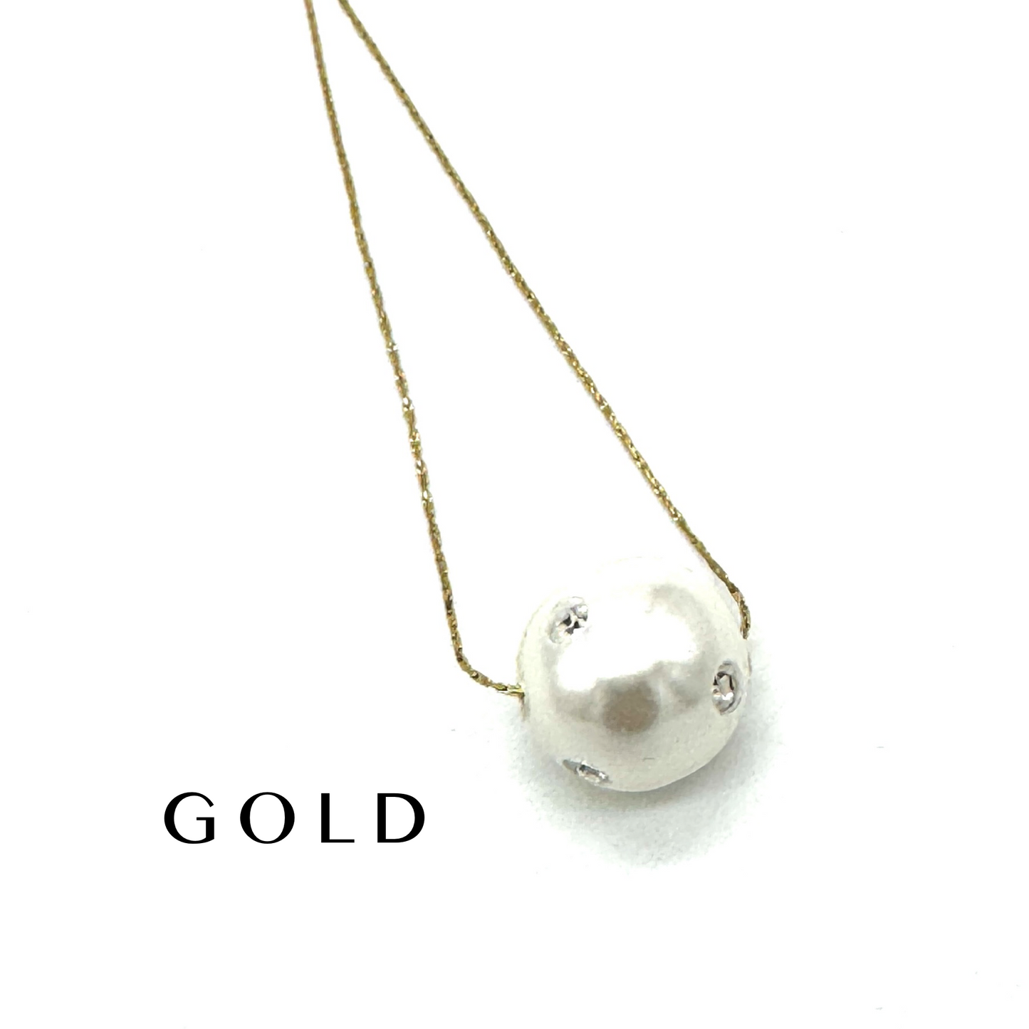 Pearl Bling Side Necklace - Leetie Lovendale