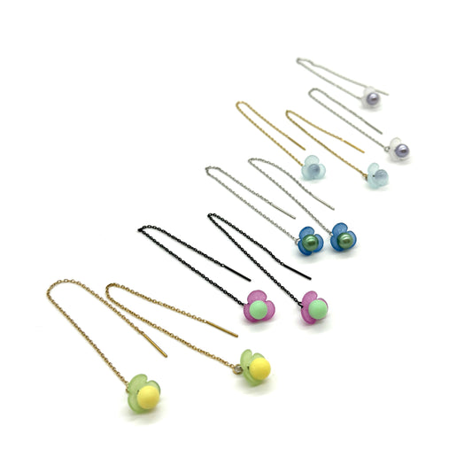 Blossom Threader Earrings - 3 Colors