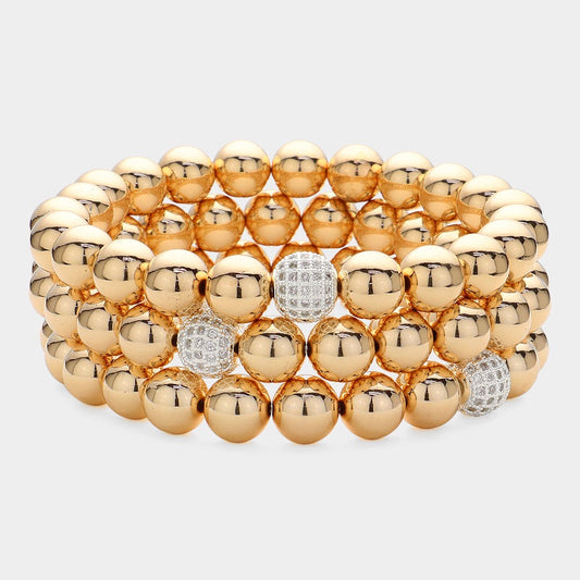 High Society Stack - Gold 3 Piece Bracelet Set