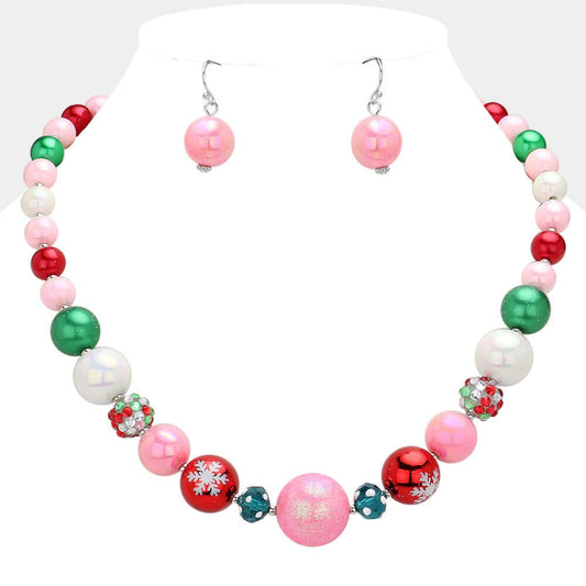 Jingle Joy - Pink Multi Necklace
