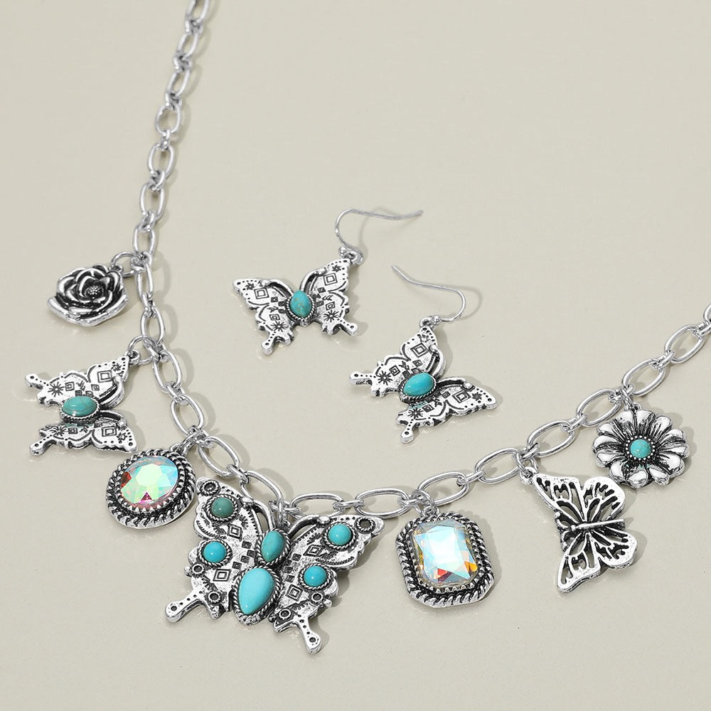 Fluttery Daydream - Multi Butterfly Necklace