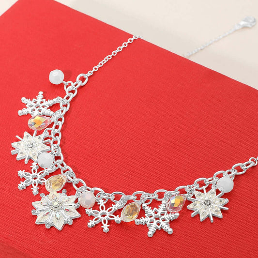 Snowfall Serenade - Silver Multi Necklace