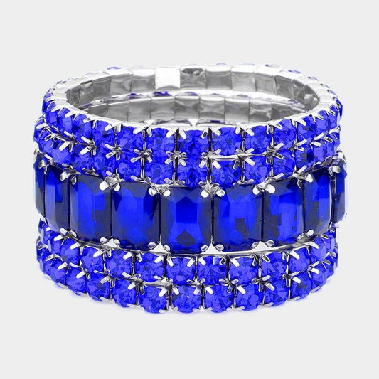 Sparkling Essence - Royal Blue Stretch Bracelet Set