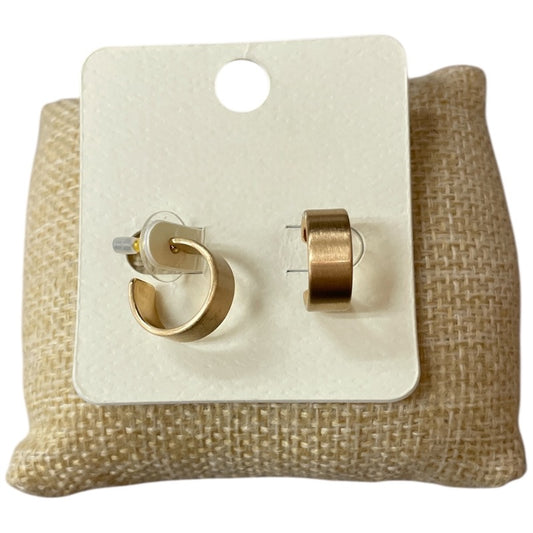 Brushed Bold - Gold Hoop Earrings