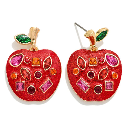 Glam Gala Apple - Red Earrings