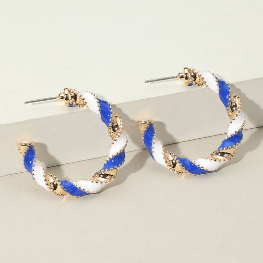Playmaker Charm - Blue & White Earrings