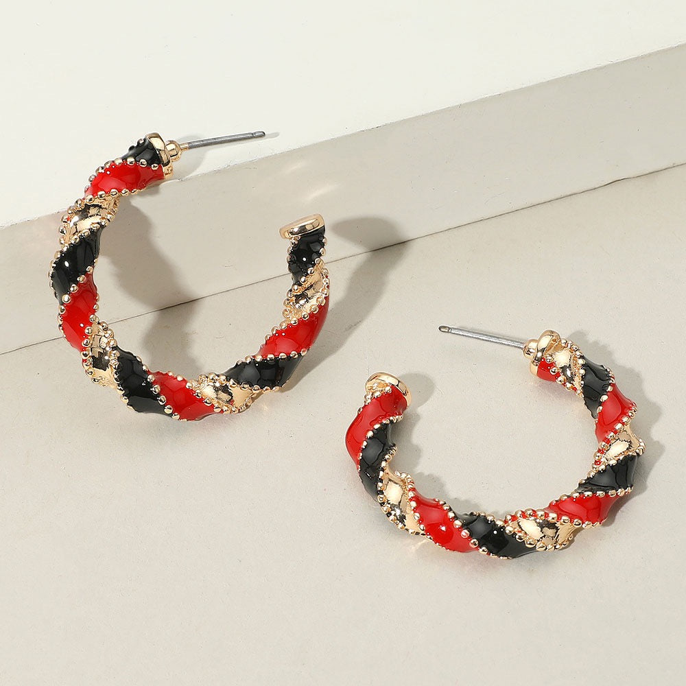 Playmaker Charm - Red & Black Earrings