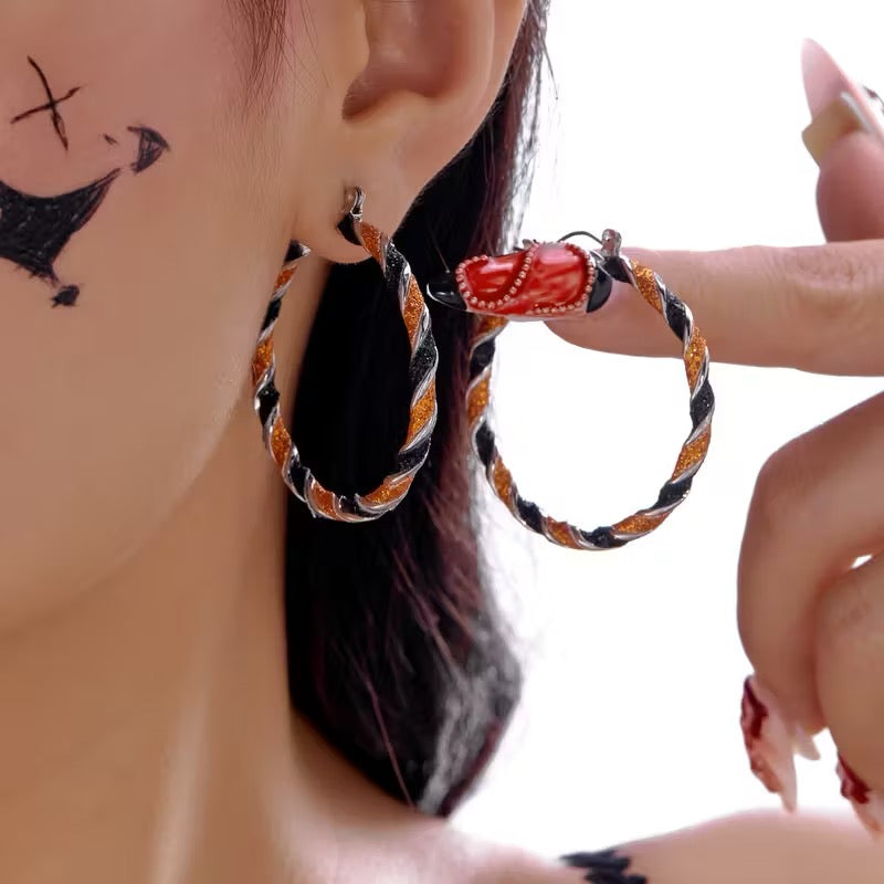 Trick Or Twist - Orange Earrings