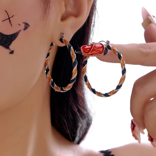 Trick Or Twist - Orange Earrings
