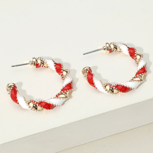 Playmaker Charm - Red & White Earrings