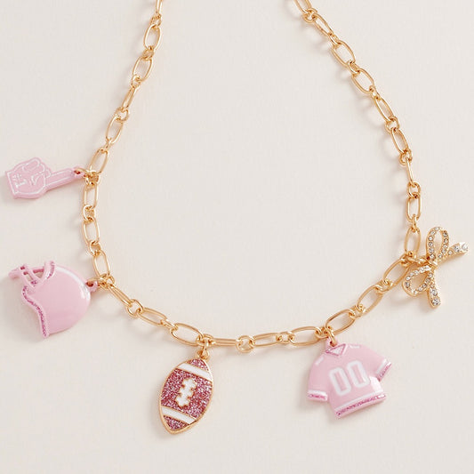 Touchdown Twinkle - Pink Necklace