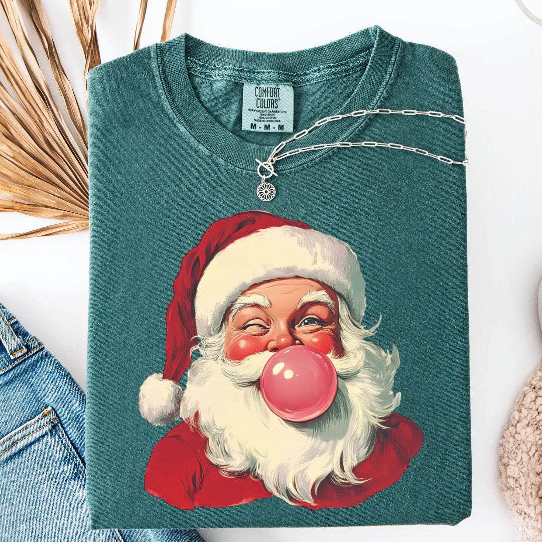 Vintage Bubble Gum Santa Graphic Tee - Alie's Boutique