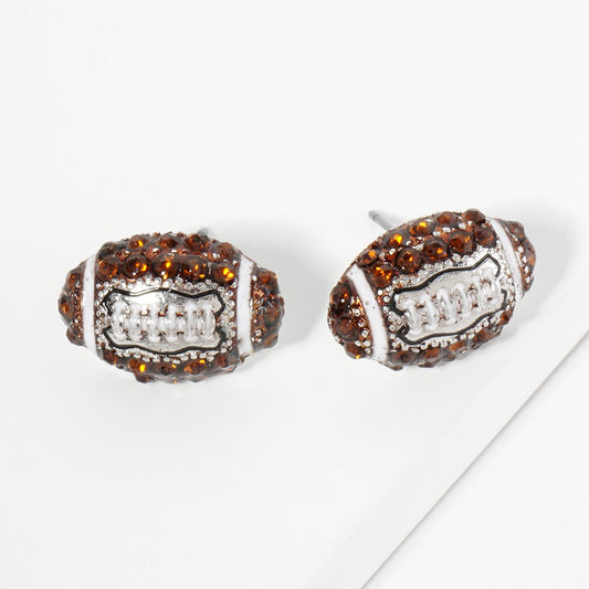Bling Blitz - Topaz Football Earrings