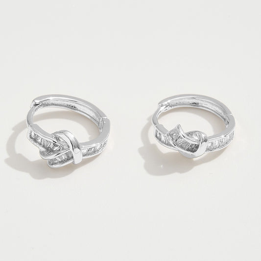 Tied to Shine - White Gold Dipped Earrings