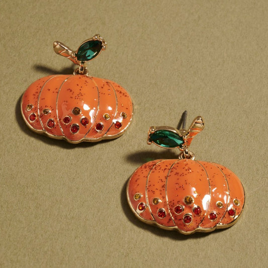 Pumpkin Patch Party - Gold Earrings