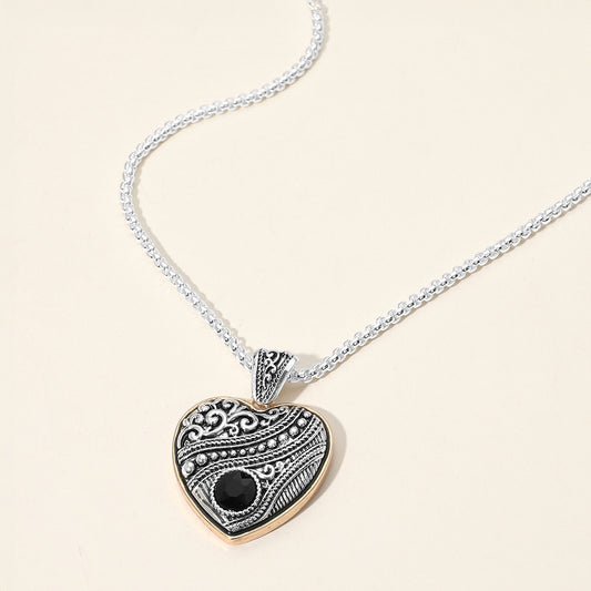Hearts & Heritage - Black Two Tone Necklace