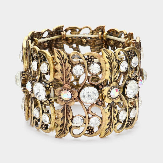 Enchanted Garden - Iridescent & Gold Bracelet