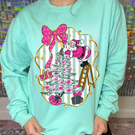 Pink Santa Magic Crewneck Sweatshirt