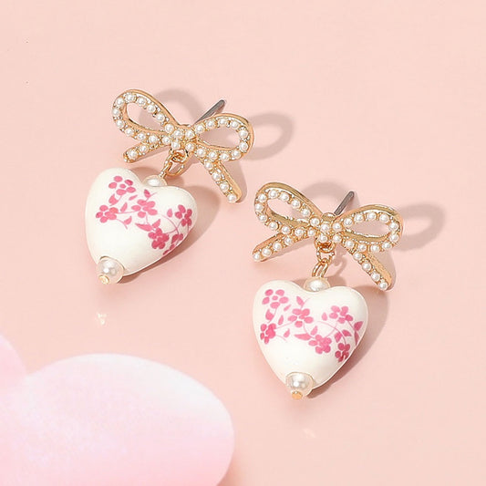 Stay A While - Gold & Pink Earrings