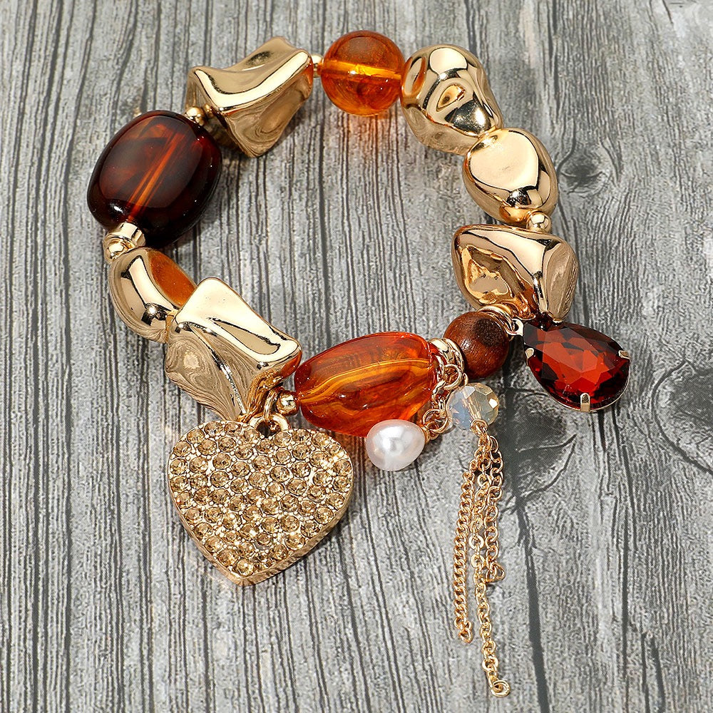 Say It Again - Gold &  Brown Bracelet