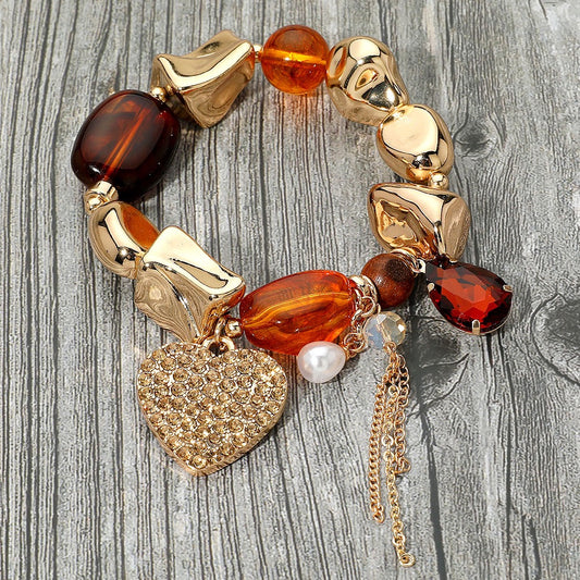 Say It Again - Gold &  Brown Bracelet