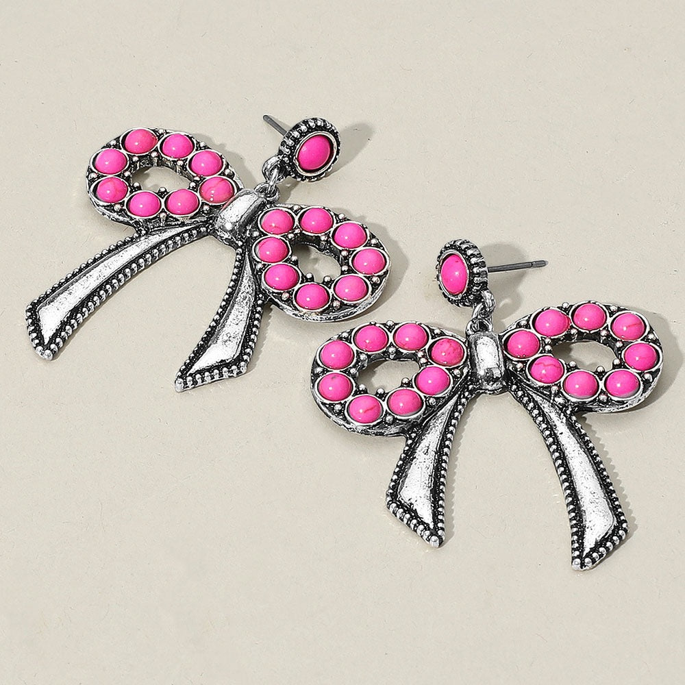 Steal The Show - Silver & Pink Earrings