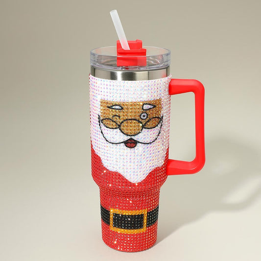 Santa Sparkle - Red Rhinestone Tumbler