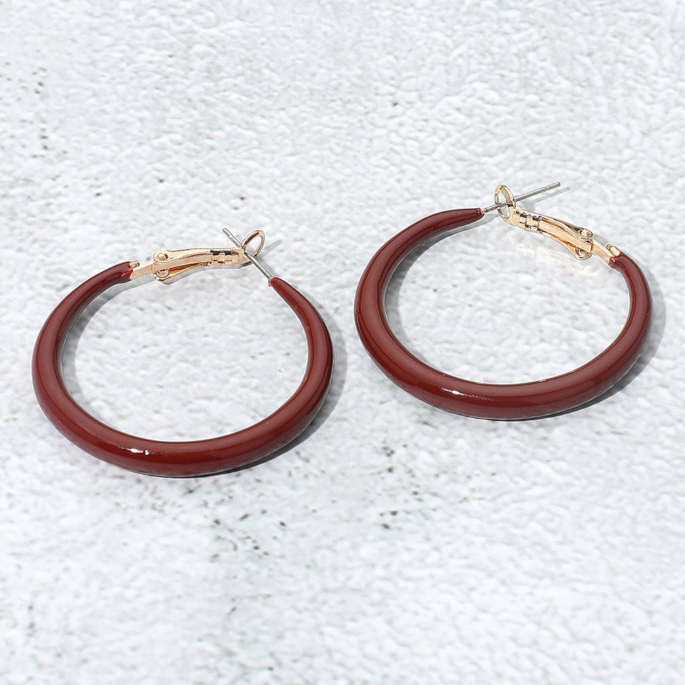 Echo Loop - Burgundy Earrings
