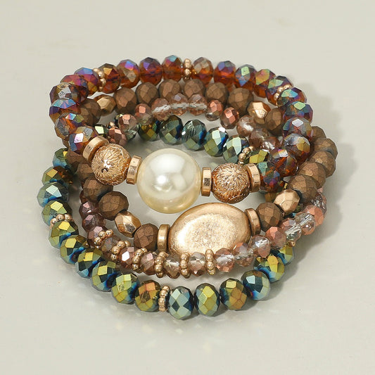 Second Glance - Brown 4 Piece Bracelet Set