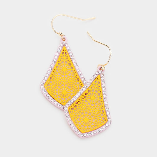 Starlit Lattice - Yellow Earrings