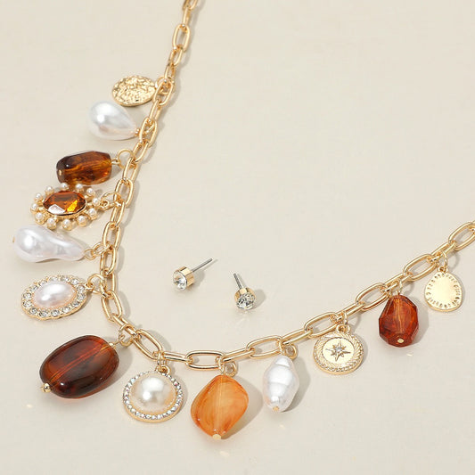 Trace Of Time - Brown Necklace
