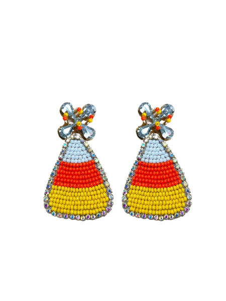 Sweet Talk - Multi Candy Corn Seed Bead Earrings