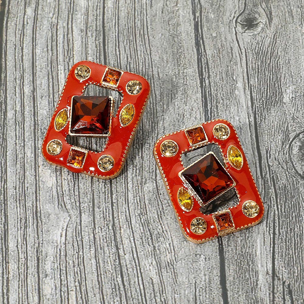 Ember Crest - Brown Earrings