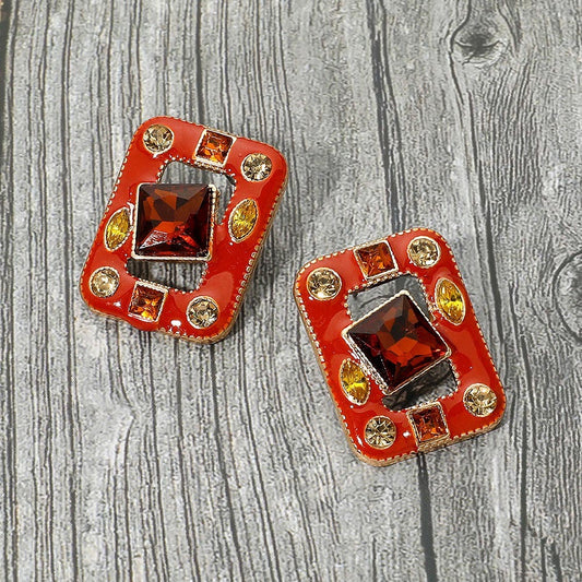 Ember Crest - Brown Earrings