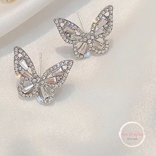 Flutter Bliss - Silver Stud Earrings - Alies Bling Bar