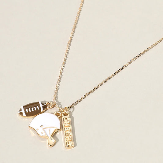 First Down Flair - Gold Football Charm Necklace