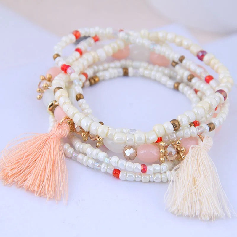Sun-kissed Serenity - White Bracelet - Alies Bling Bar