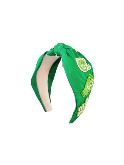 Playbook & Pearls - Green Football Headband