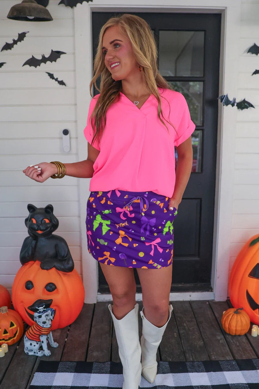 Whitney Neon Pink Woven Blouse - Jess Lea