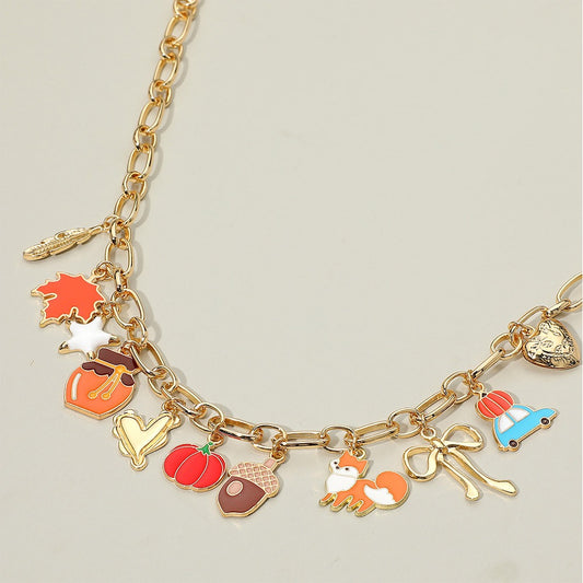 Autumn Stroll - Gold Necklace