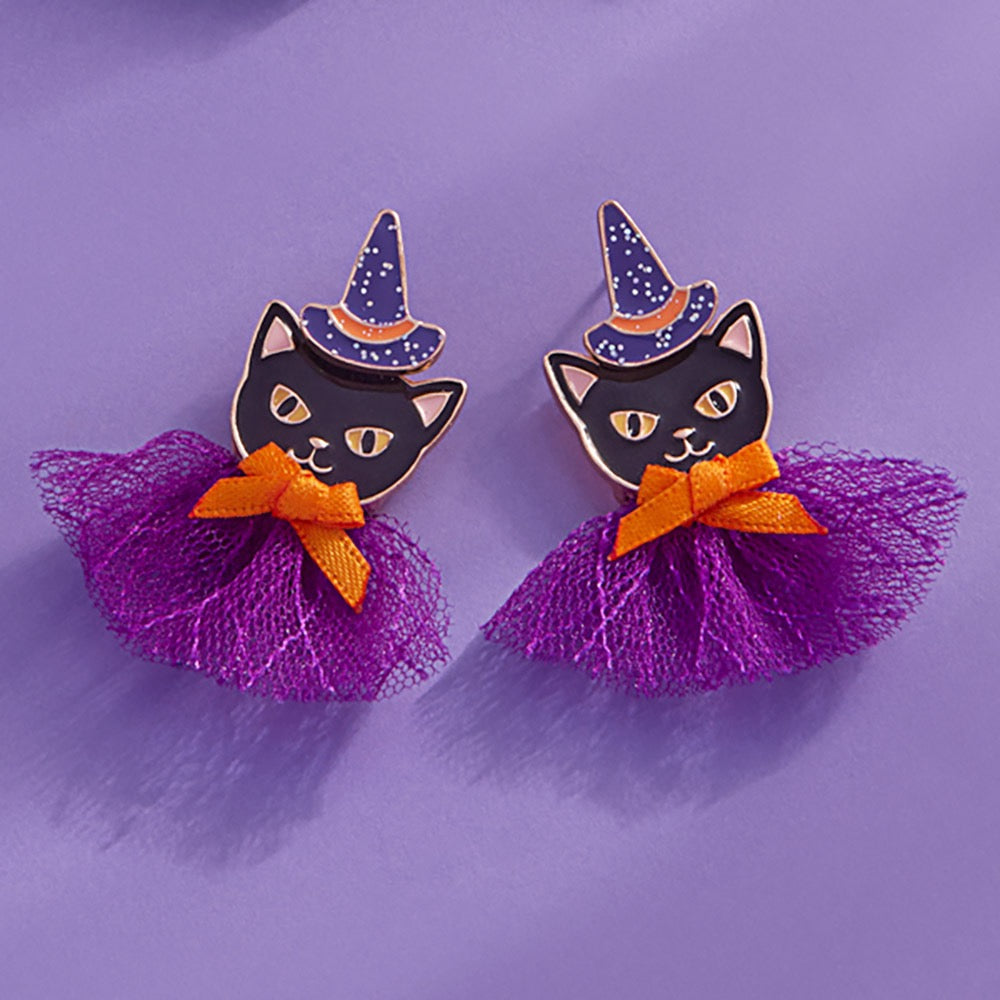 Wicked Whiskers - Purple Earrings